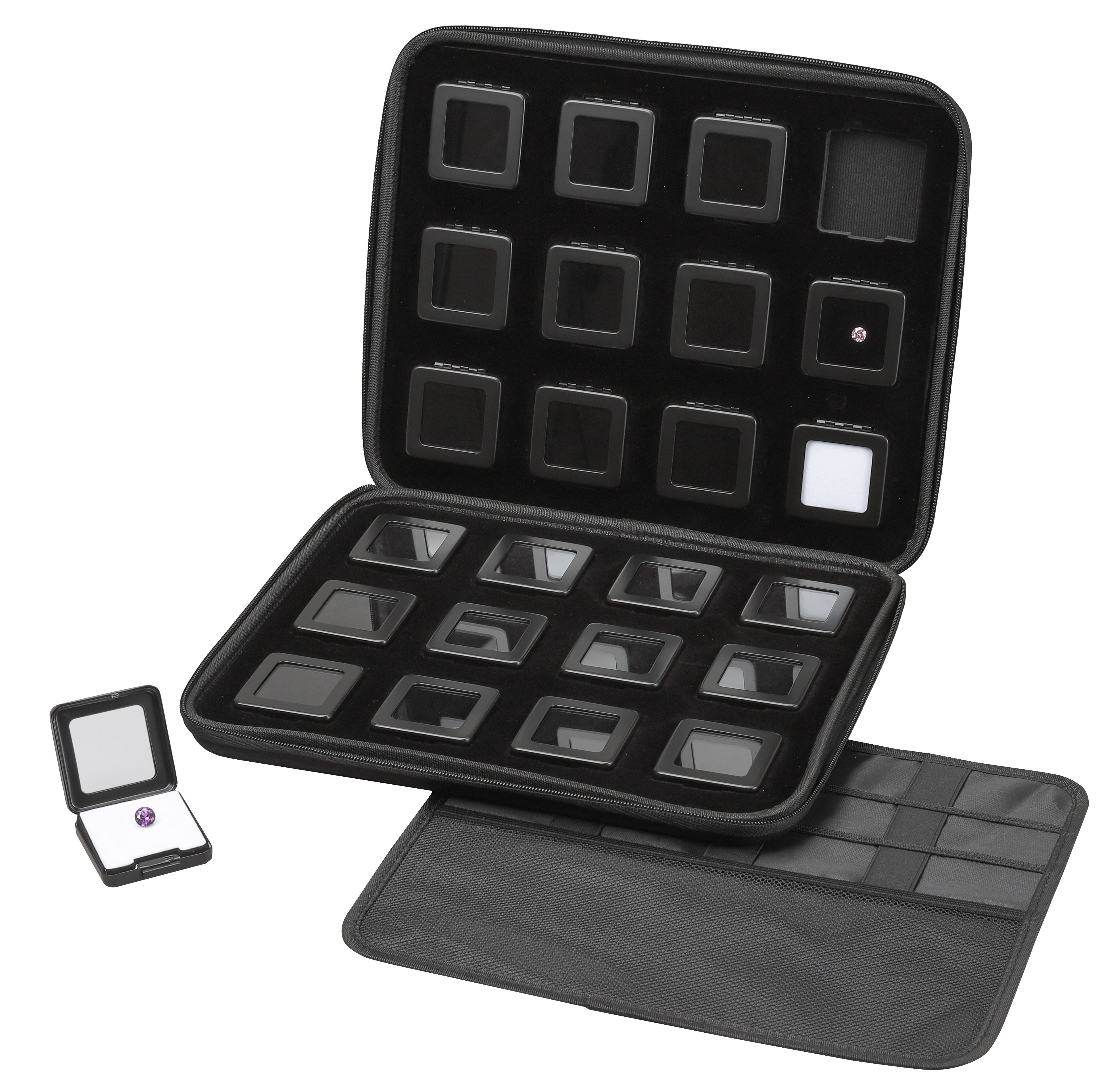 24 Metal Gem Boxes (55mm) in Zippered Folder