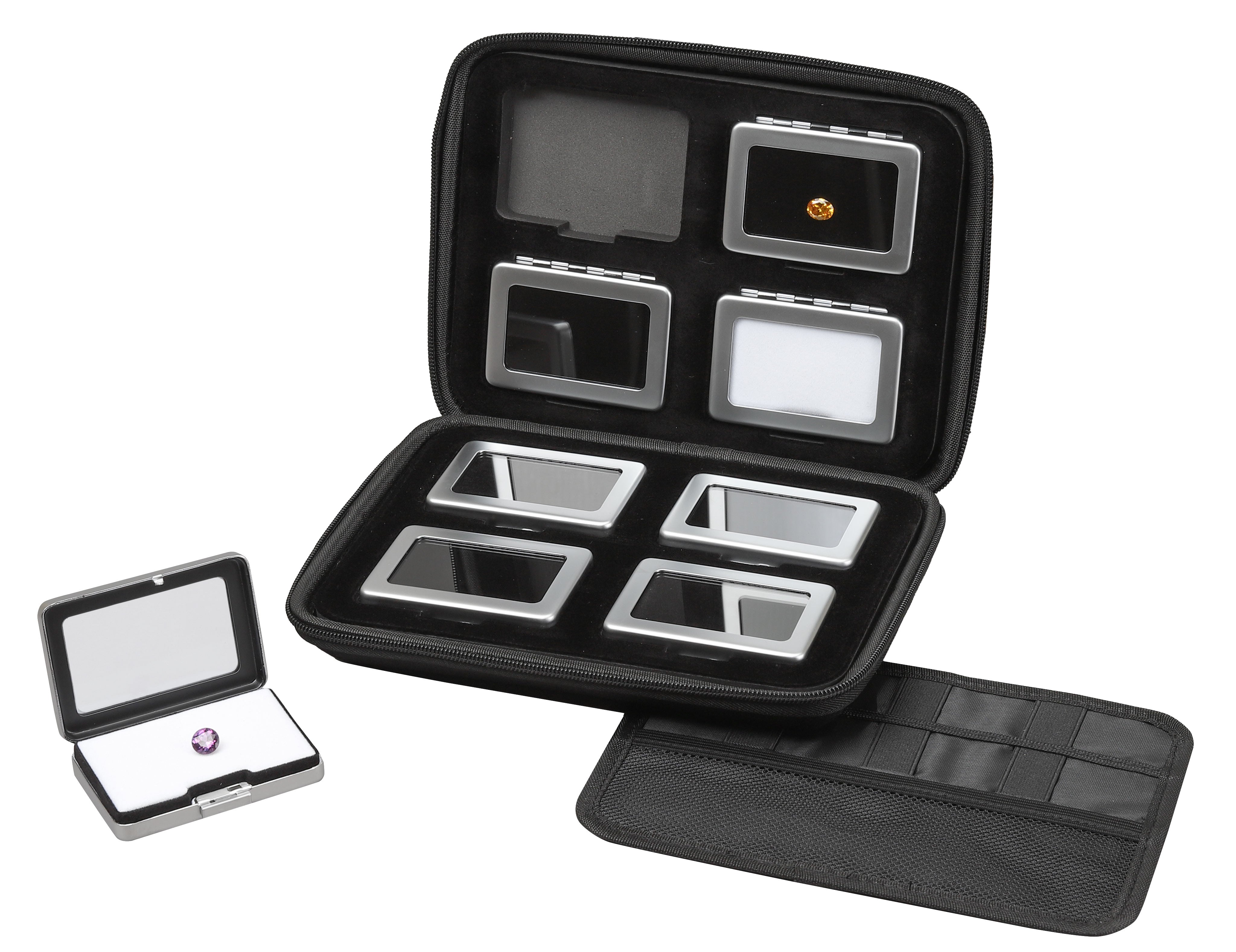 8 Metal Gem Boxes (80 x 55mm) in Zippered Folder