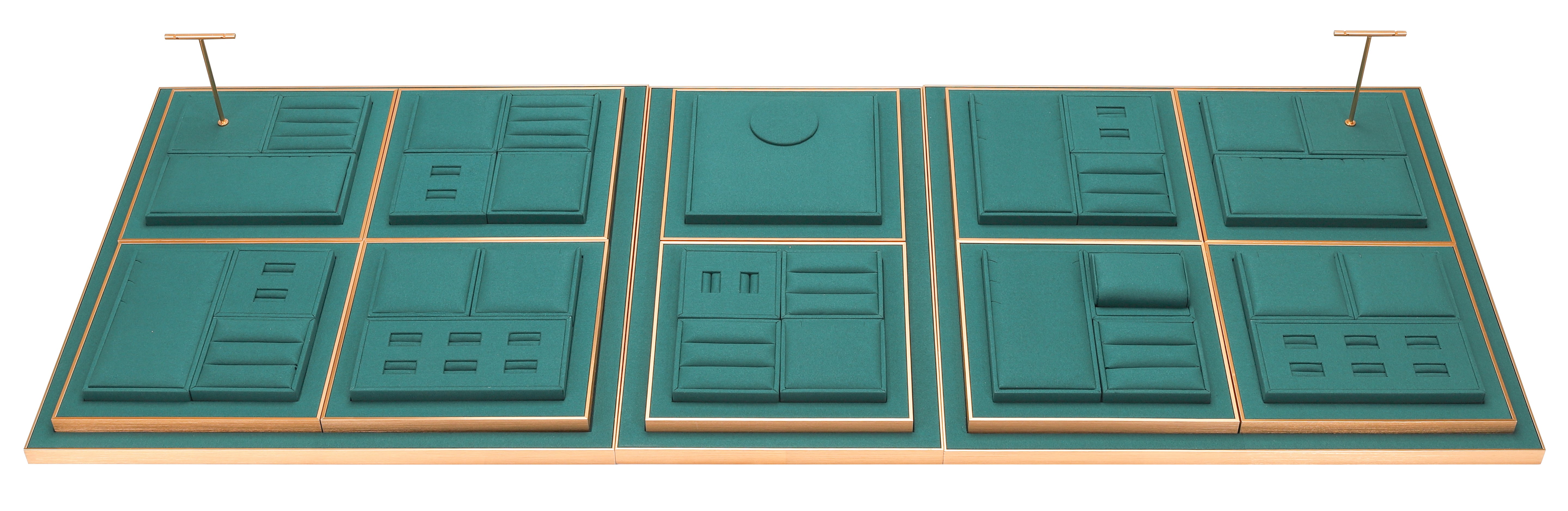 LUXE 43 Piece Showcase Layout Set in Microfiber with Gold Accents
