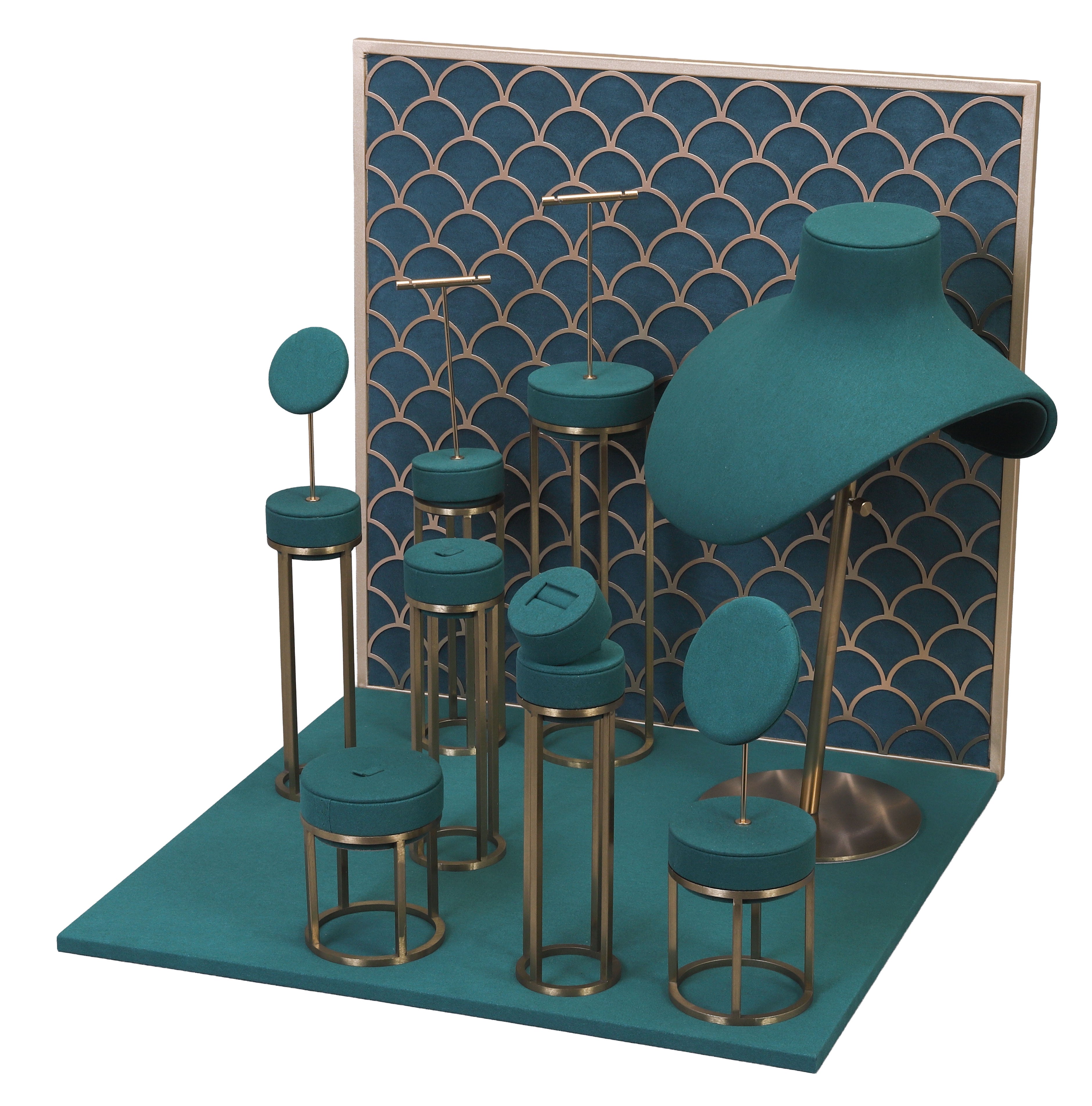 LUXE 10 Piece Window Display Set with Gold Embellishments