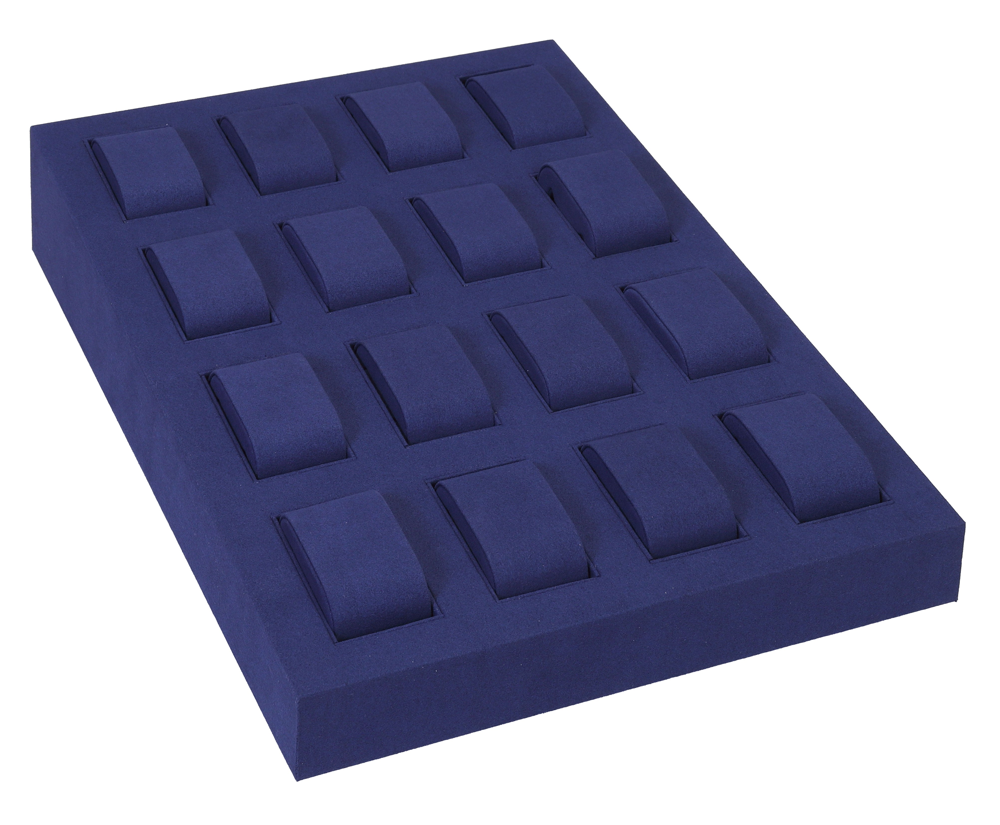 LUXE 16 Watch Display Tray in Microfiber Suede
