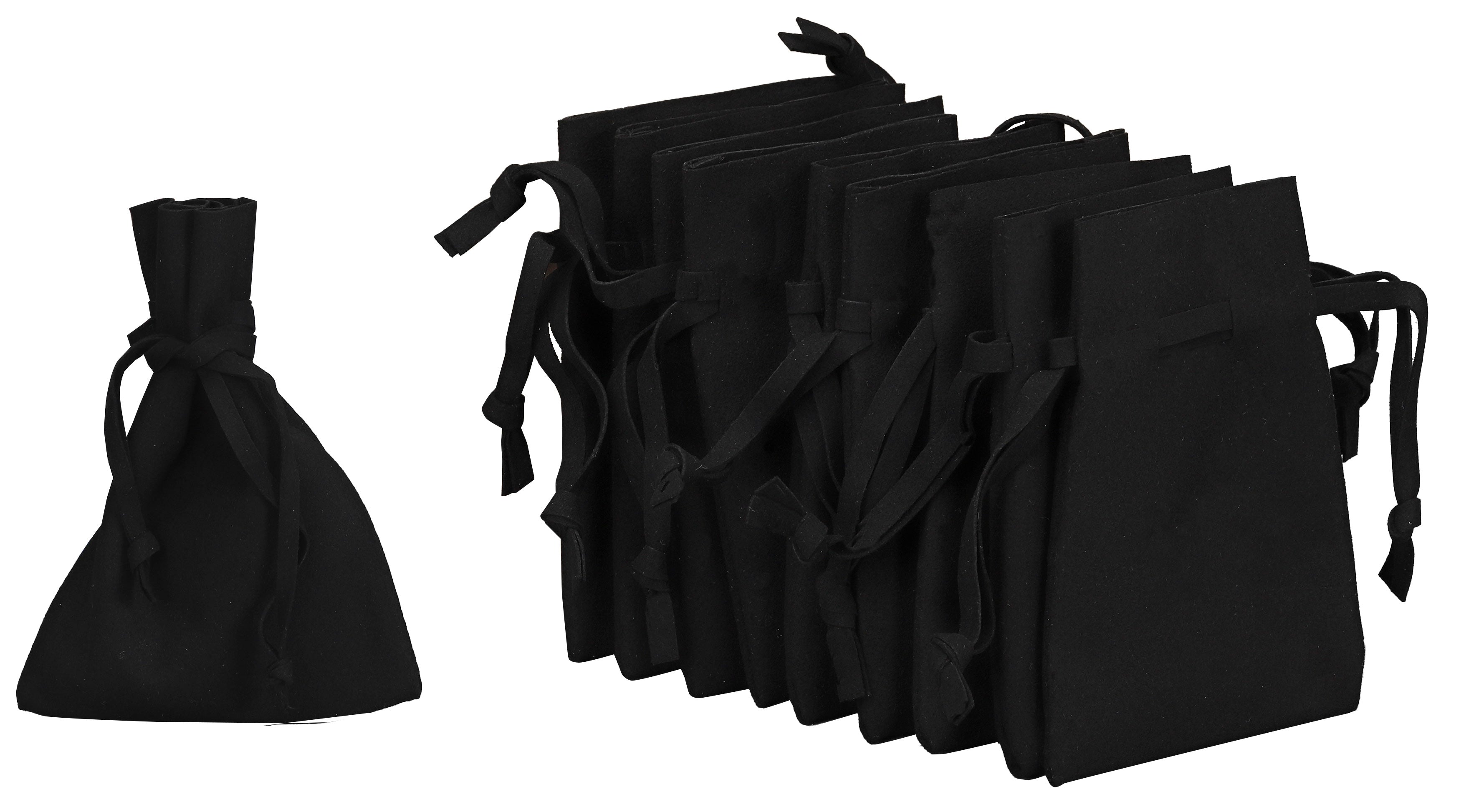 Drawstring Pouches in Microsuede, Pk/20