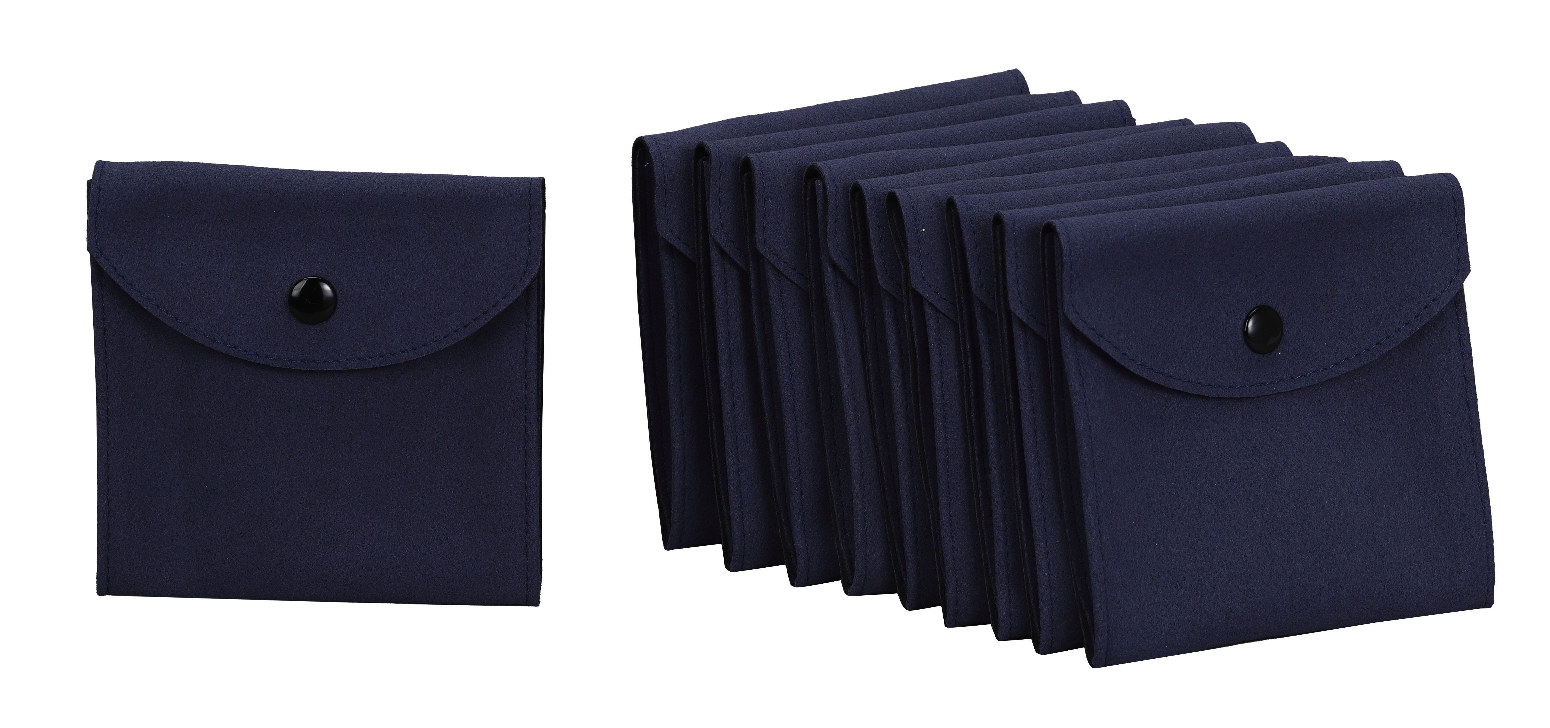 Ultra-Soft Microsuede Pouch with Snap Button, Pk of 20