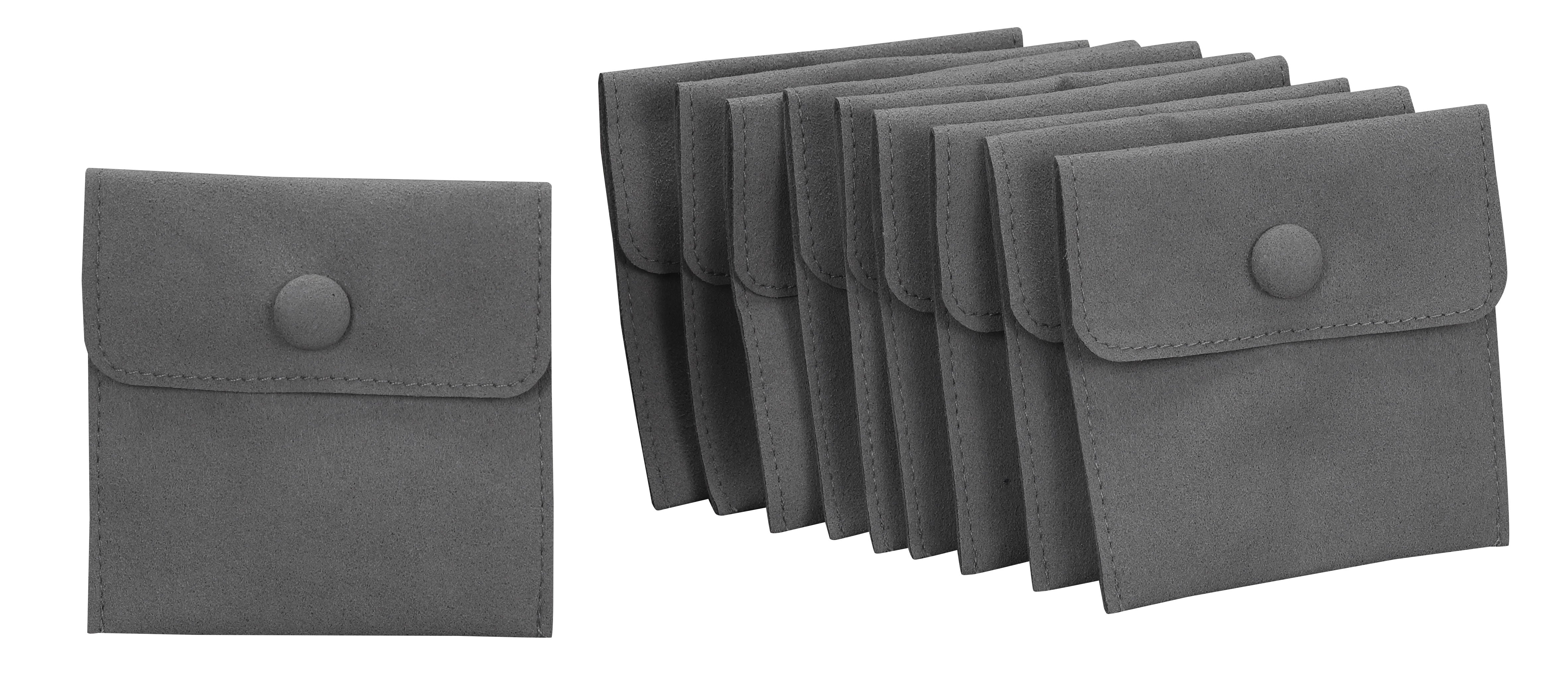 Microsuede Pouch with Snap Button, Pk of 20