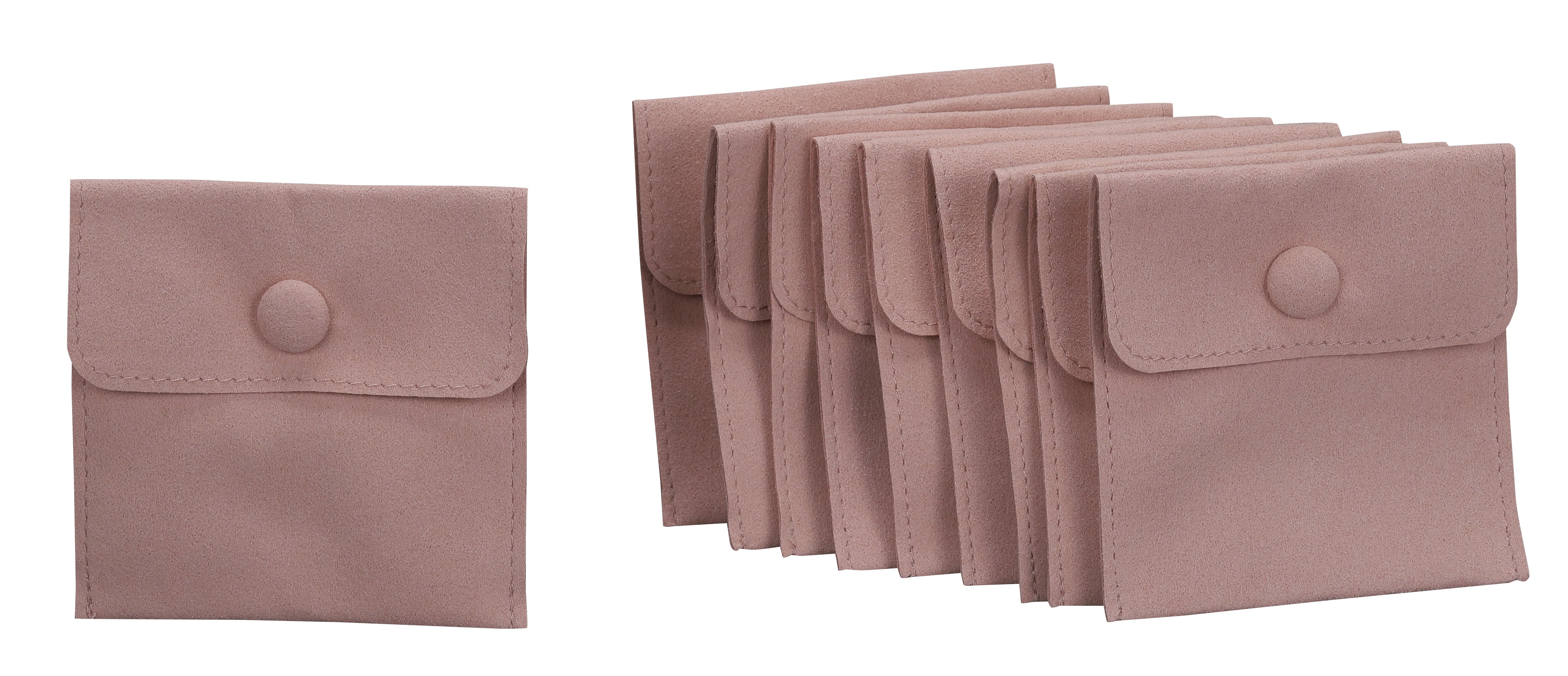 Microsuede Pouch with Snap Button, Pk of 20