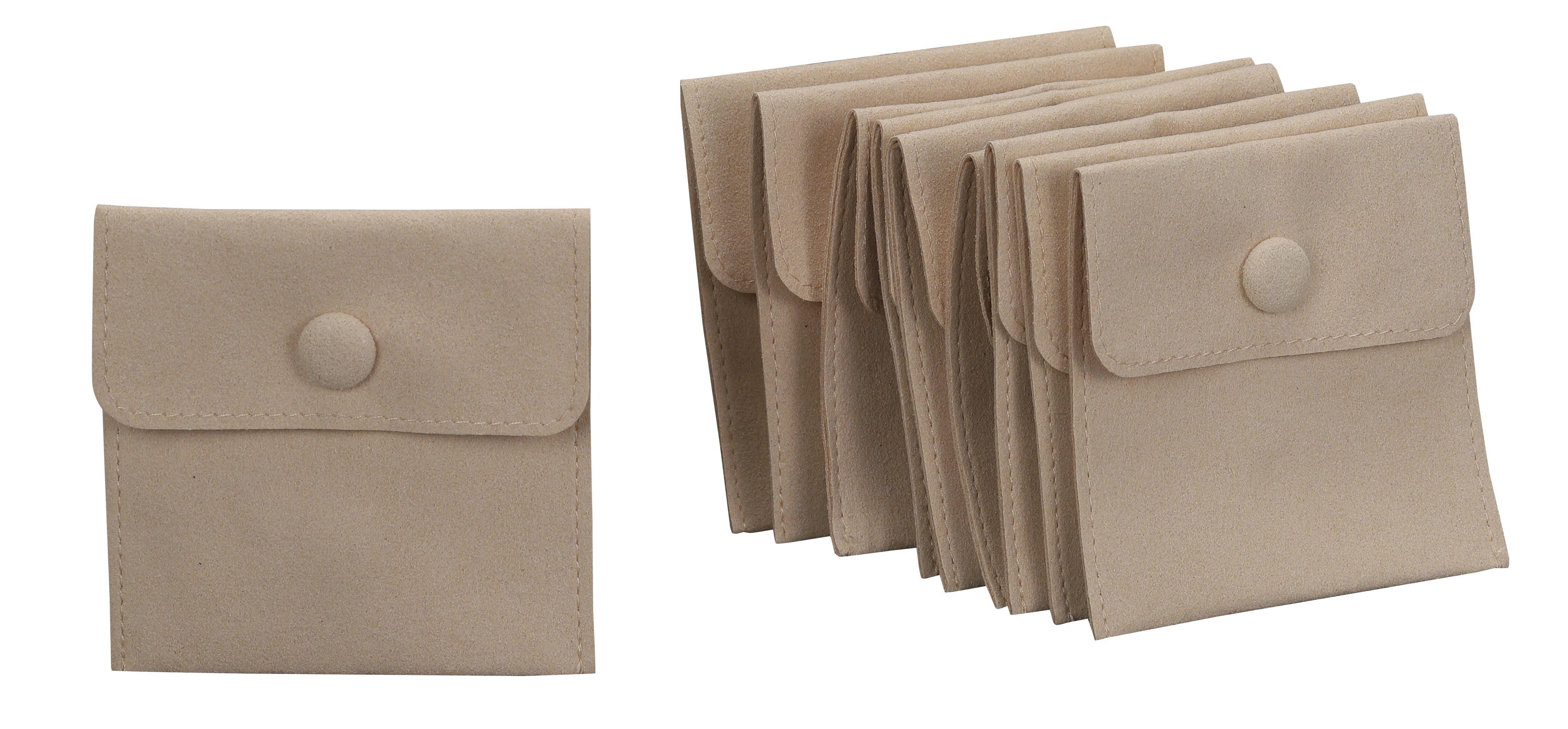 Microsuede Pouch with Snap Button, Pk of 20