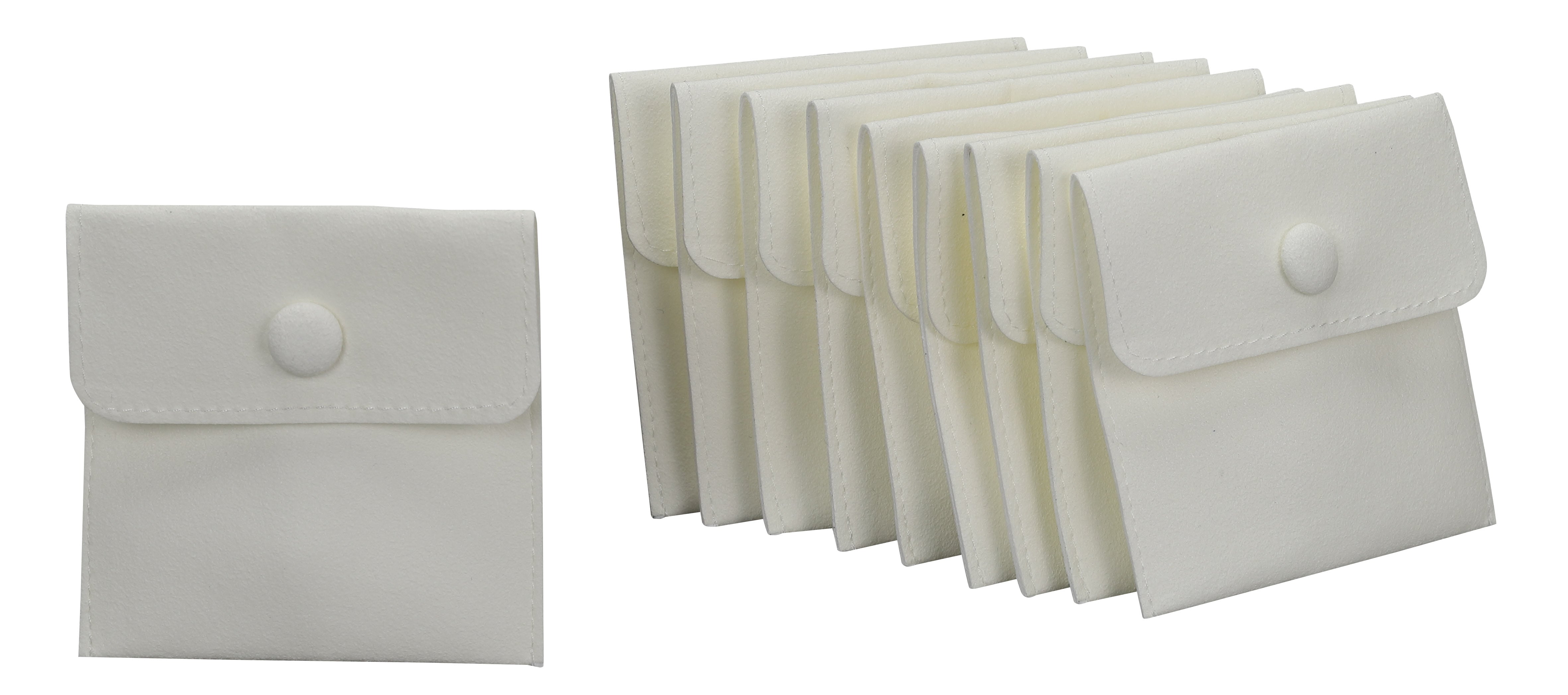 Microsuede Pouch with Snap Button, Pk of 20