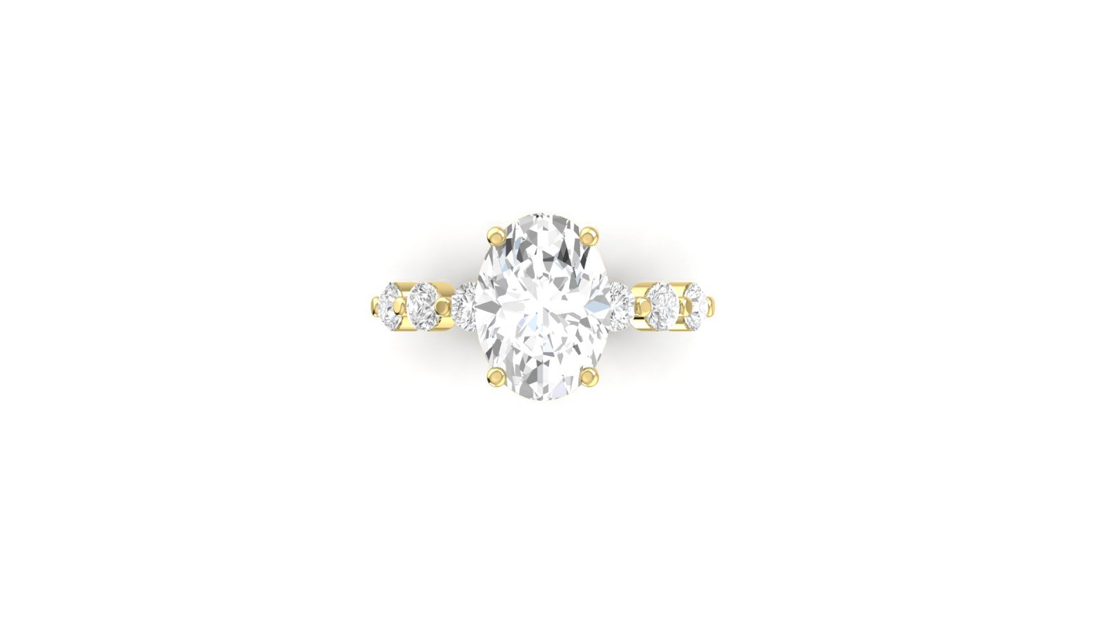 3-carat oval lab-grown diamond engagement ring in 14K gold – top-view