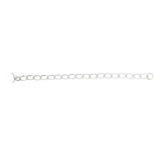 Silver Necklace Extender w/ 6mm Dangle Heart