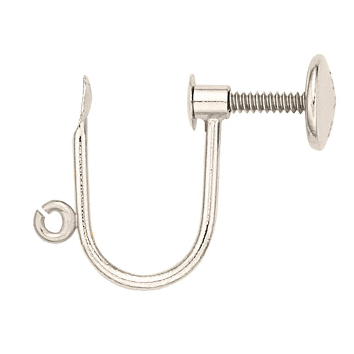 Non-Pierced Screw Back, w/ Ring, Sterling Silver