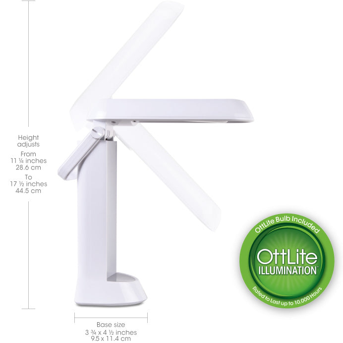 OttLite® 13w Folding Task White Display Lamp