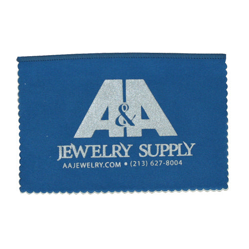 Printed Blue Micro Fiber Jewelry Polishing Cloth - 250 pc Minimum Order