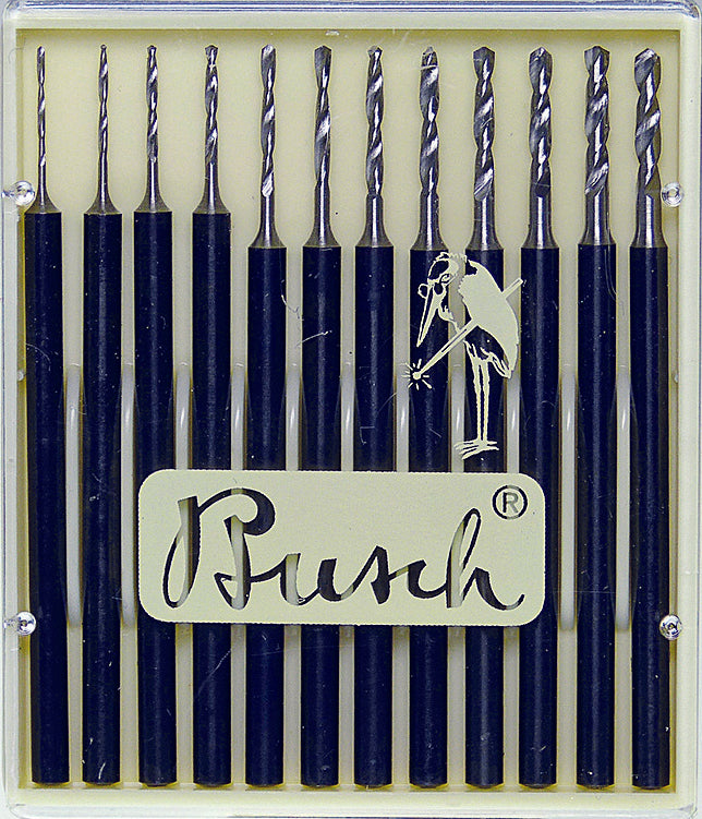 Busch HIGH SPEED STEEL Twist Drill Set of 12, 0.05-1.6 MM