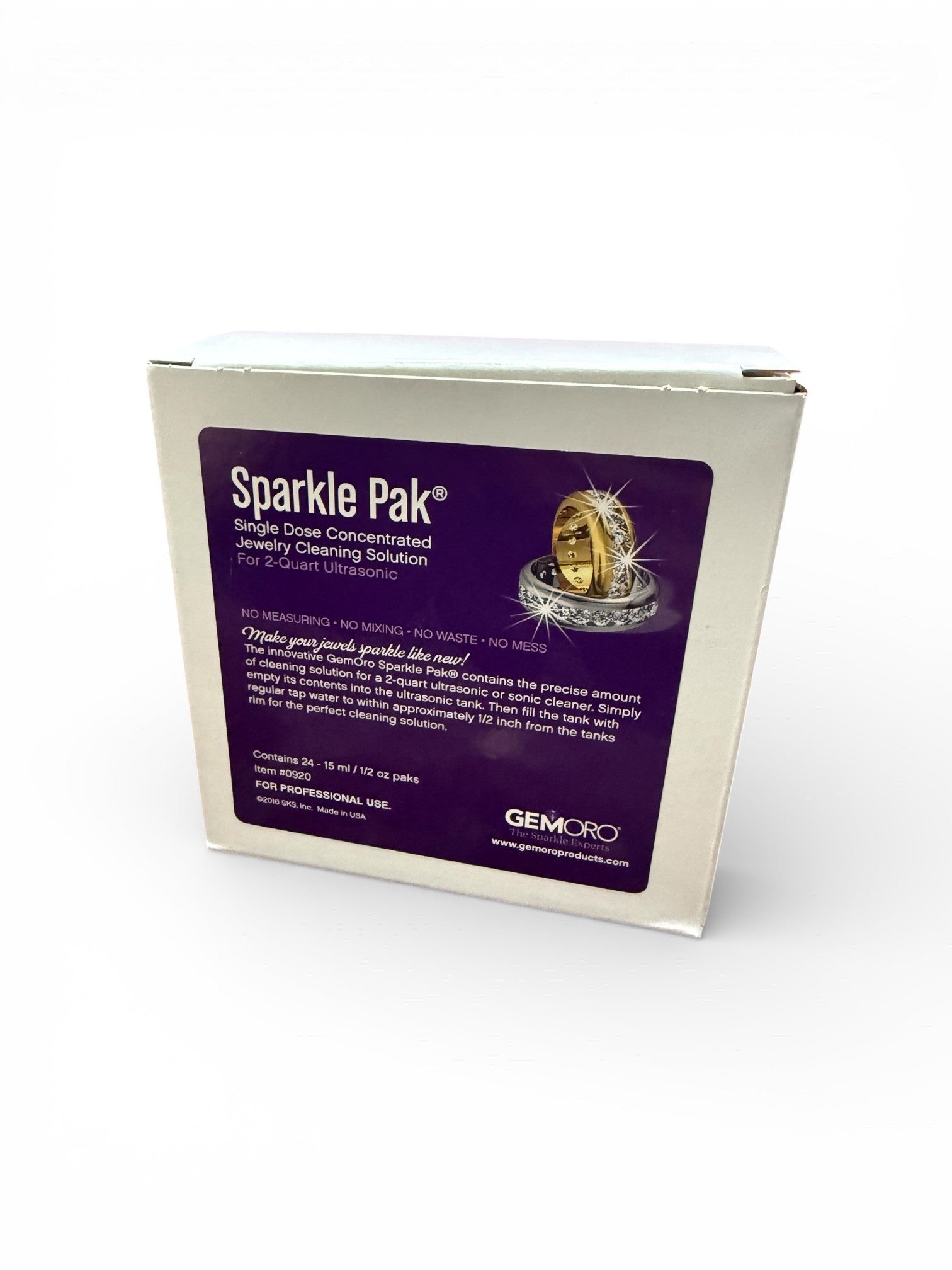 Gemoro Sparkle Pak Plus® Pre-Mixed Solution for Professional Ultrasonics