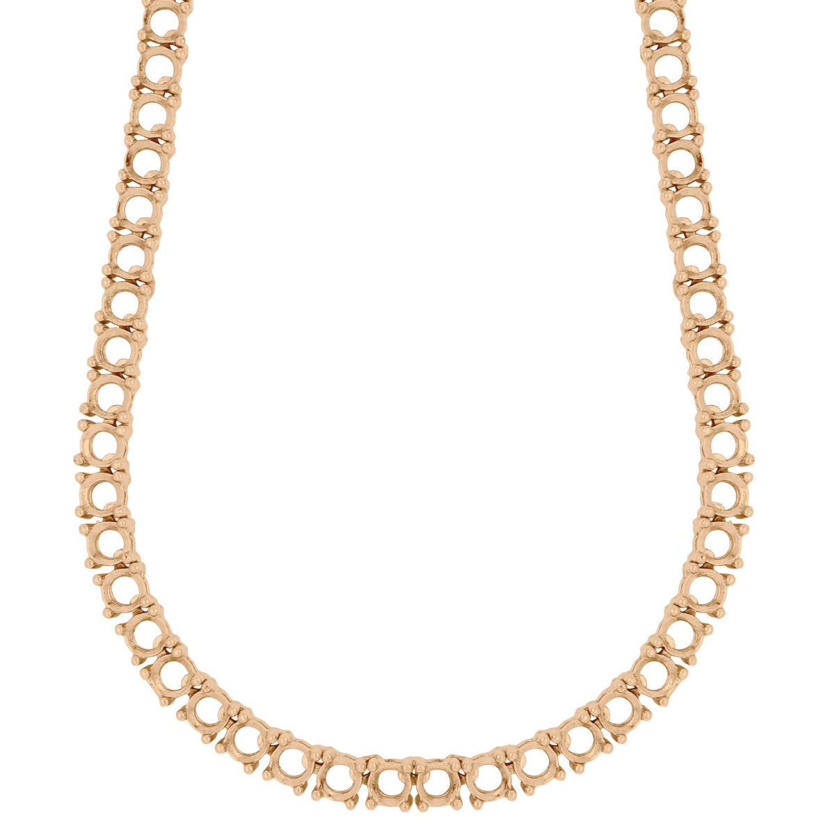 Prong Tennis Necklace Mounting 14K Gold - Main Image