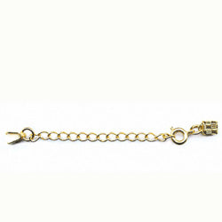 Crimp Suede Cord End w/ Spring Ring & Chain - Silver Plated