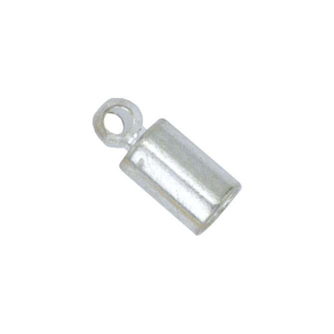 Heavy Tube Cord End - Silver Plated 5PC