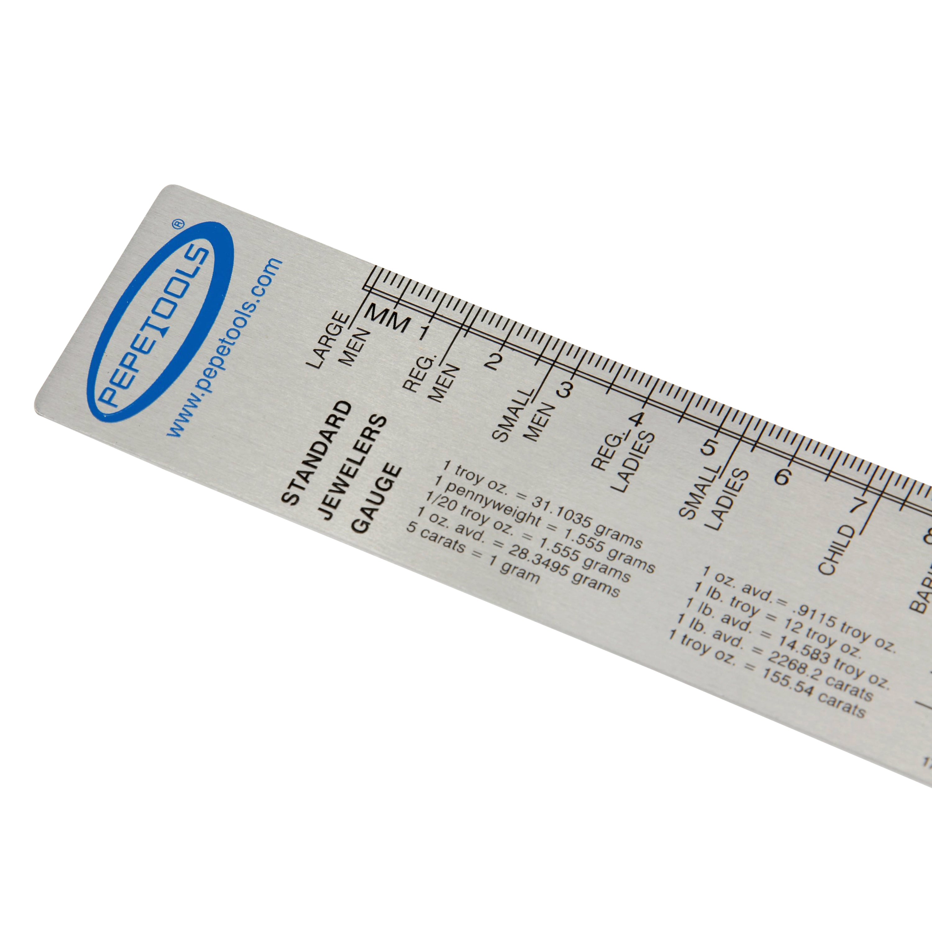 Pepetools Standard Jeweler's Gauge Ruler – Ring & Bracelet Sizing Tool