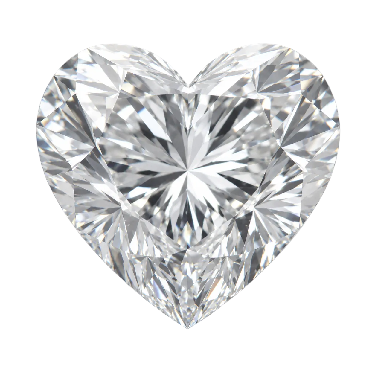 Heart-shaped diamond on a gray background