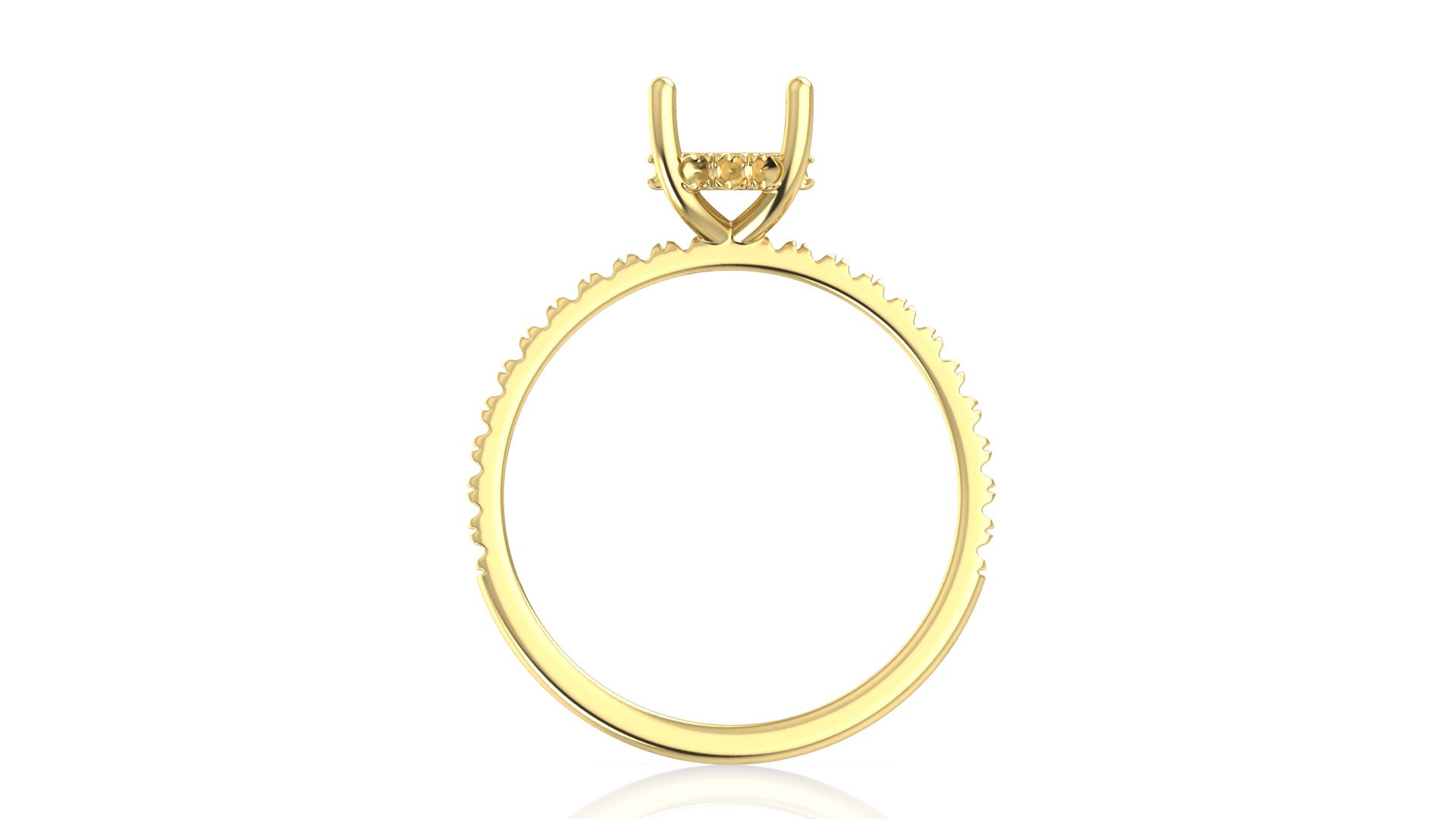 Hidden Halo Pave Solitaire Ring Mounting