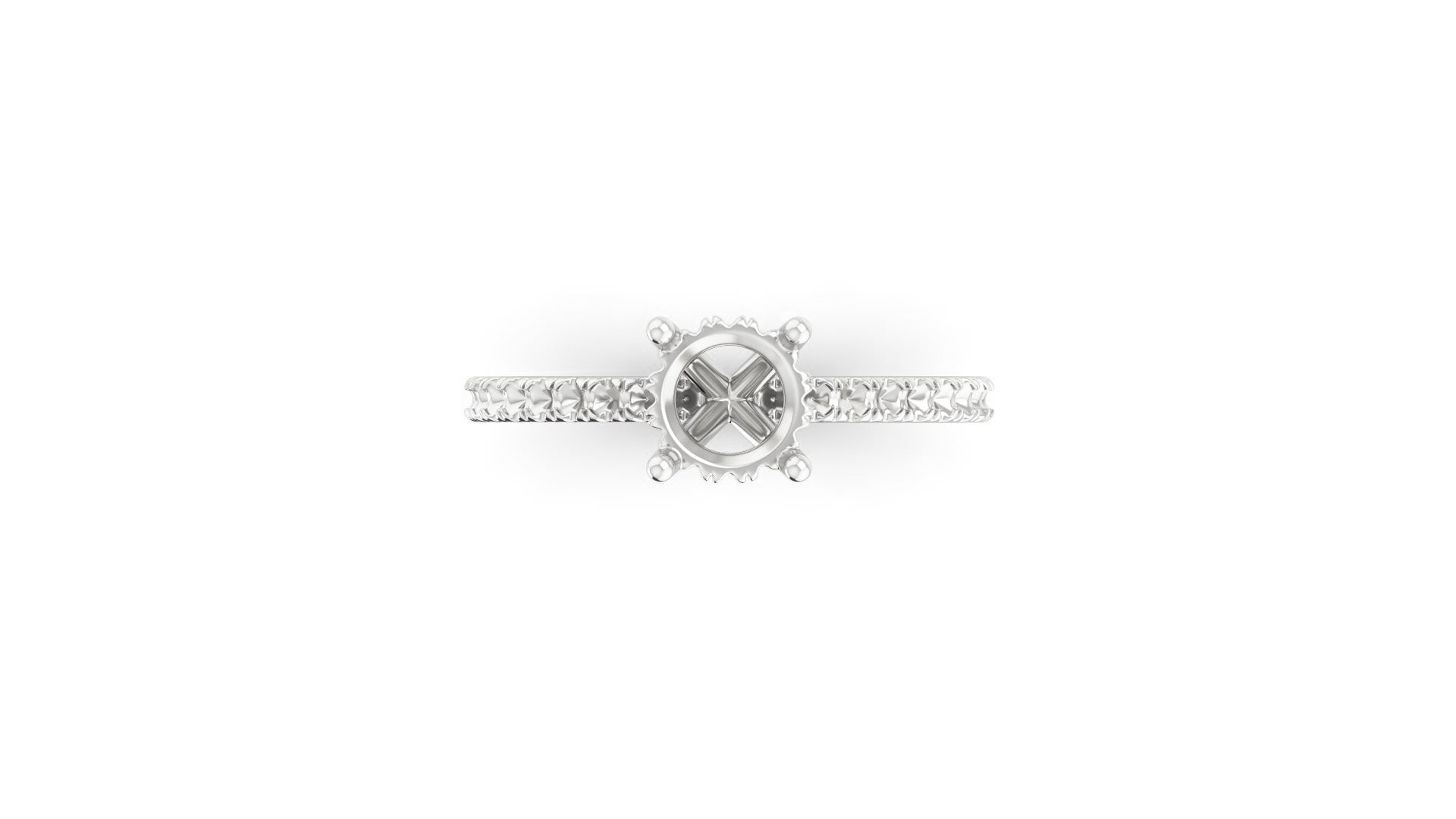 Hidden Halo Pave Solitaire Ring Mounting