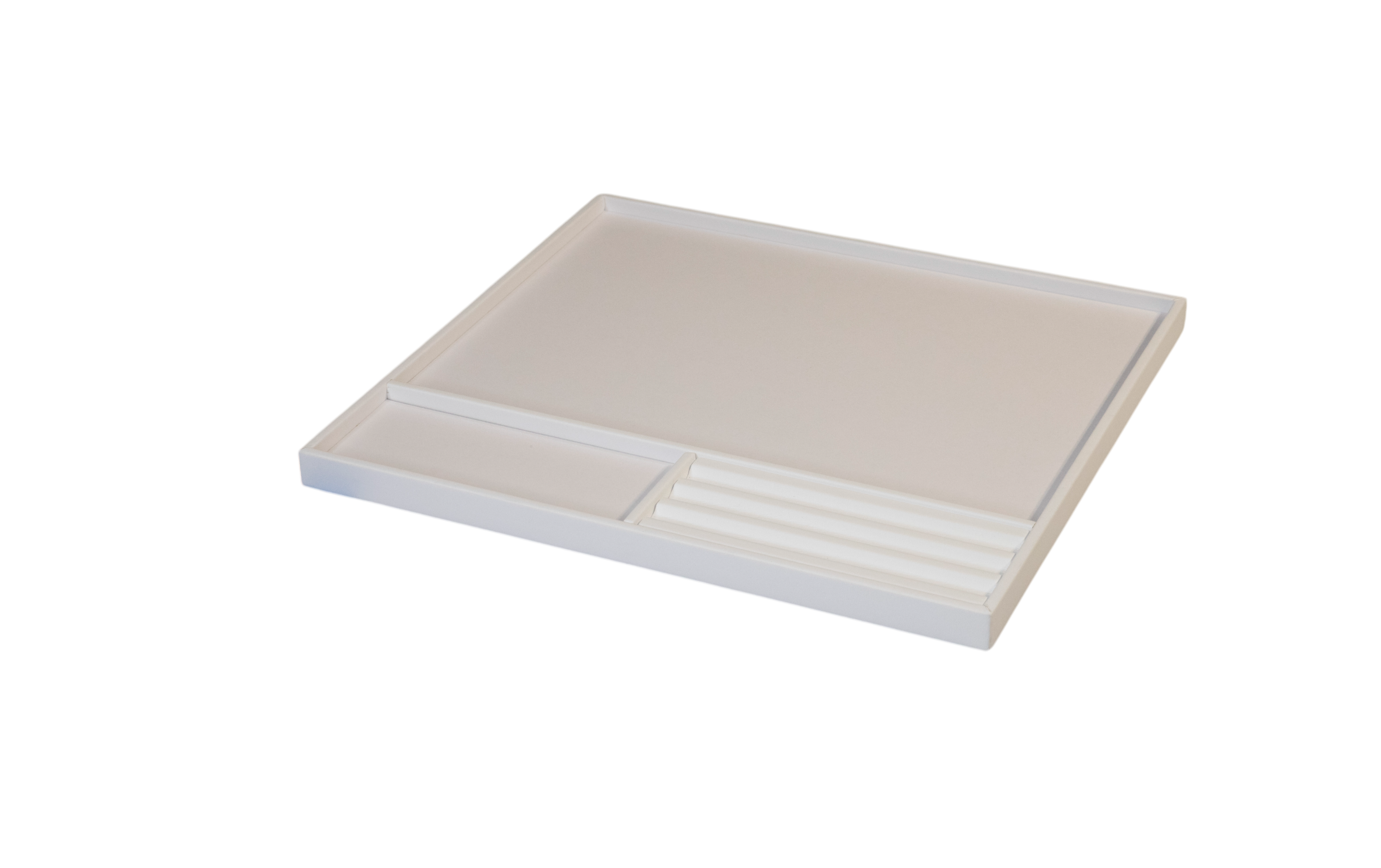 3-Compartment Gemstone & Jewelry Sorting or Display Trays in Black & White, 11.5" L x 11.5" W