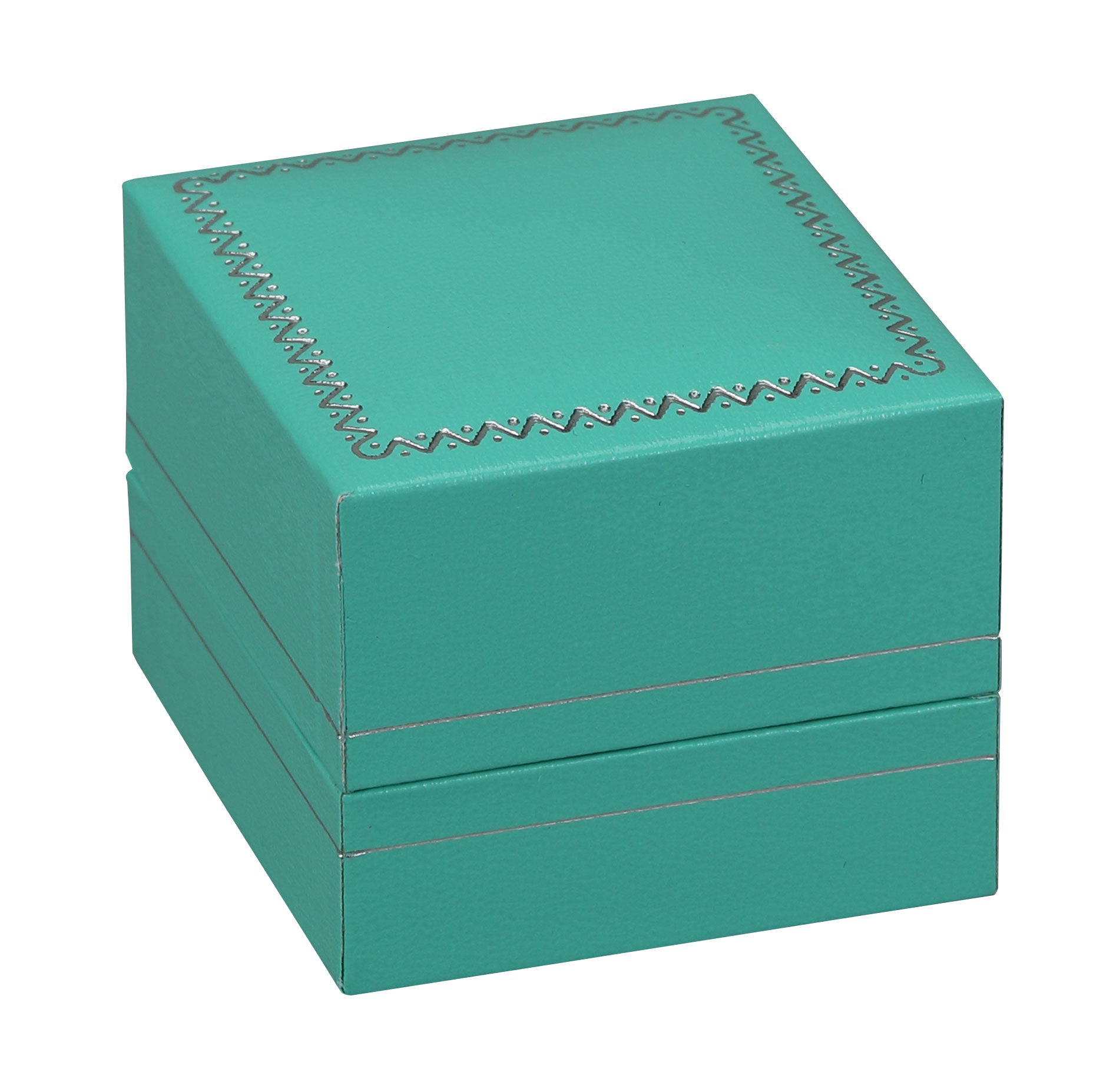 "Manhattan" Ring Clip Box in Turquoise/Silver Trim