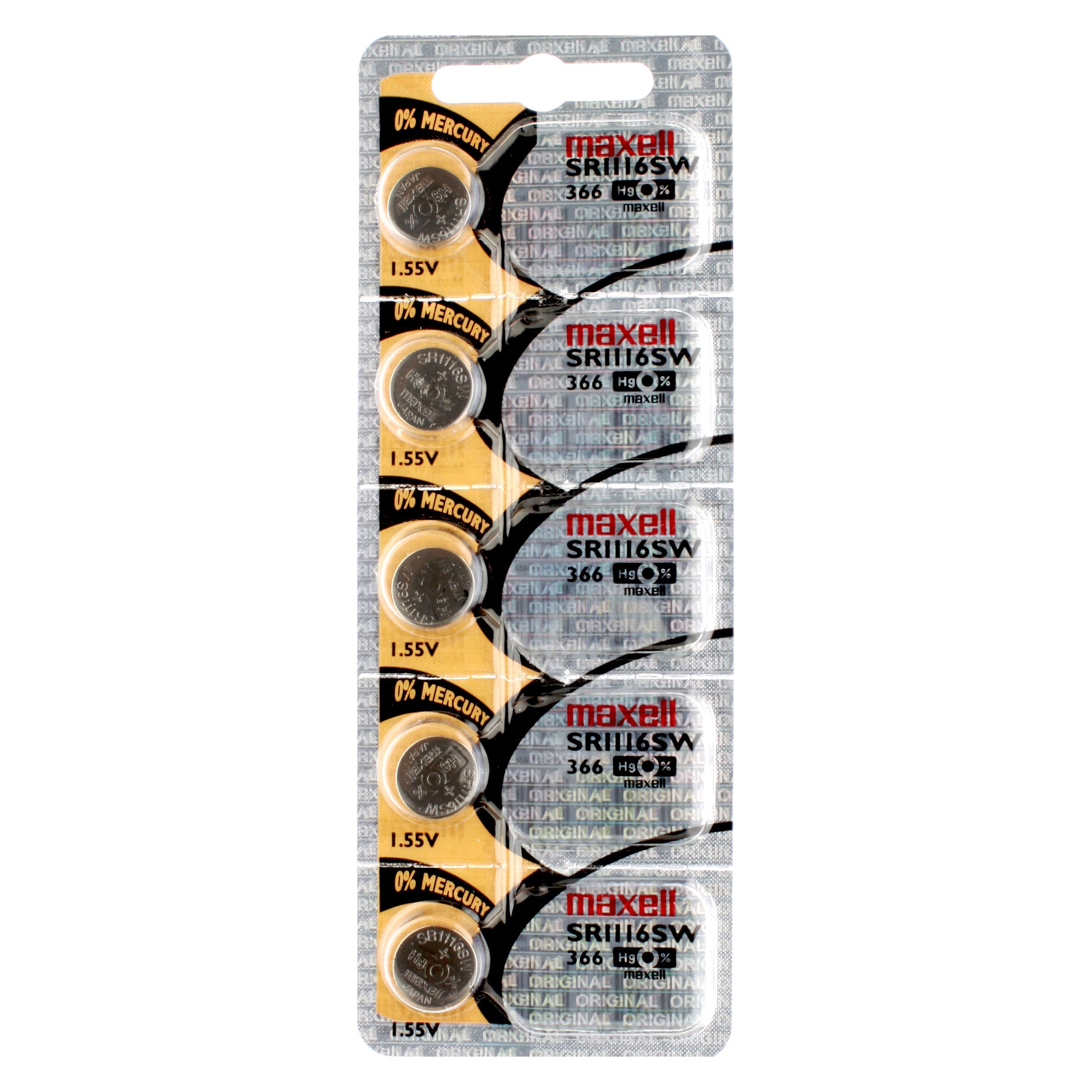 Maxell 366 (SR1116SW) Battery, Pk/5