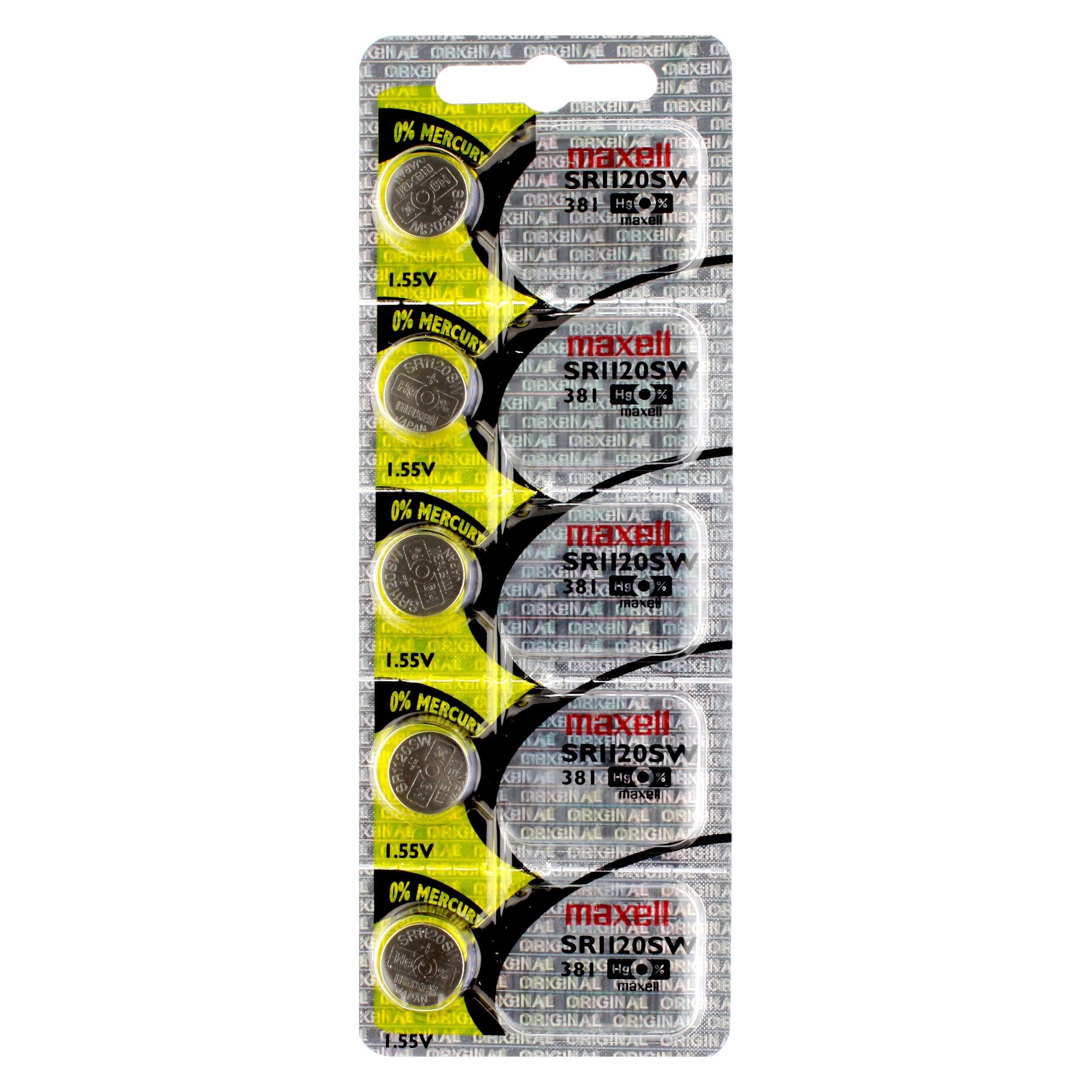 Maxell 381 (SR1120SW) Battery, Pk/5