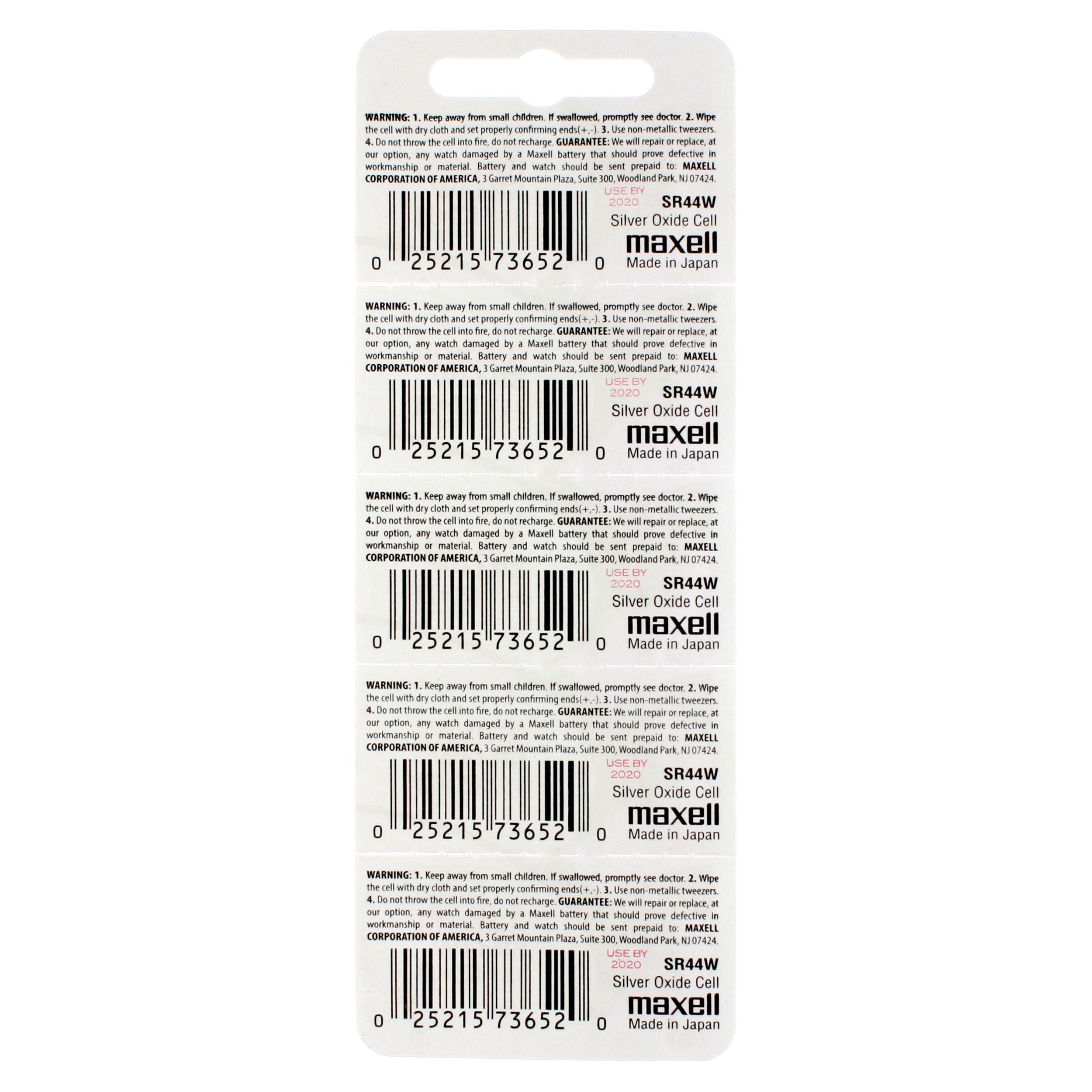 Maxell 357 (SR44W) Battery, Pk/5