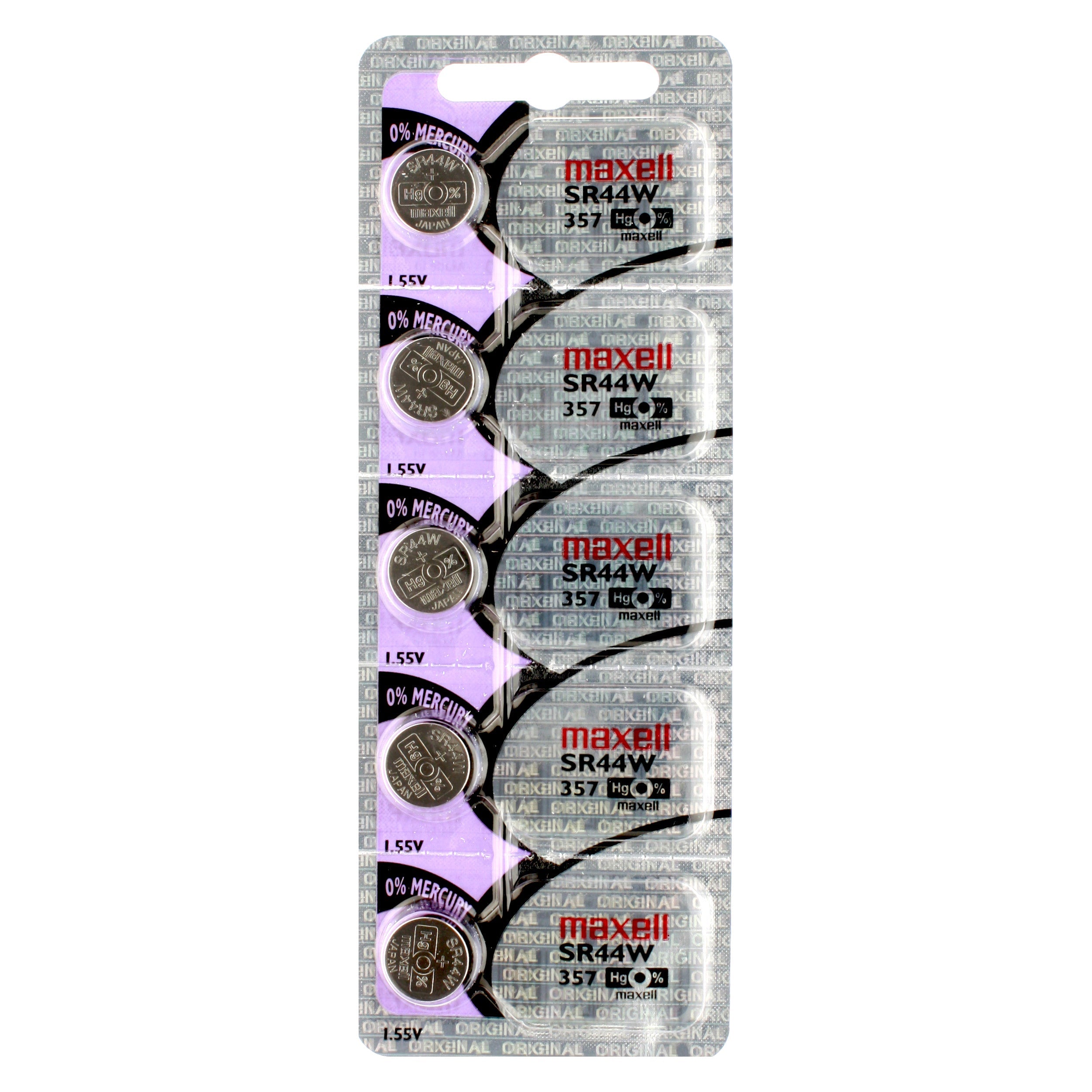 Maxell 357 (SR44W) Battery, Pk/5