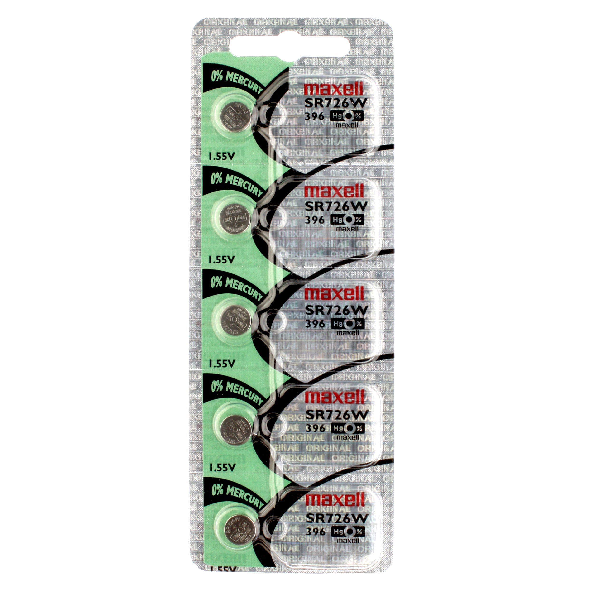 Maxell 396 (SR726W) Battery, Pk/5