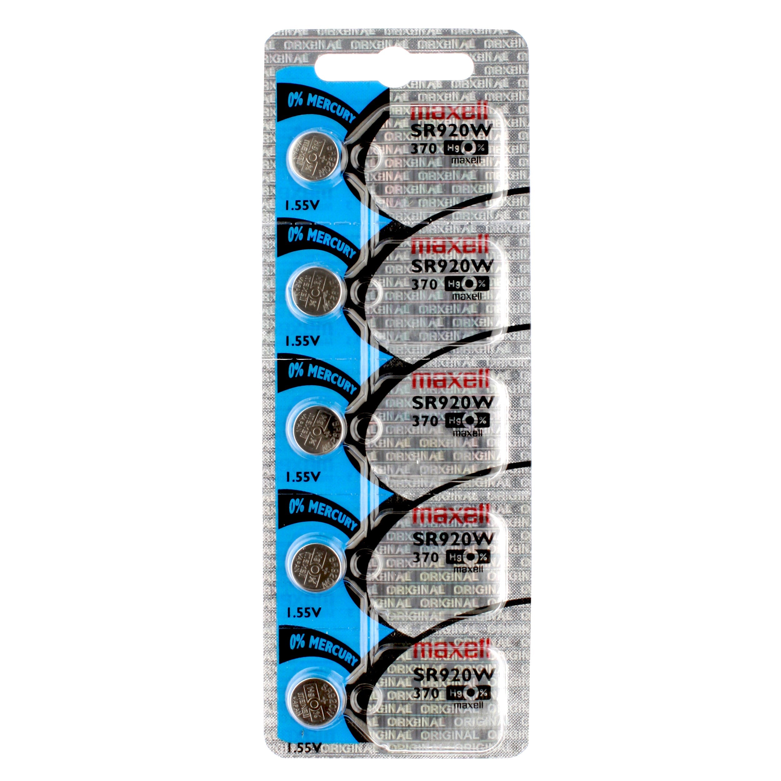 Maxell 370 (SR920W) Battery, Pk/5