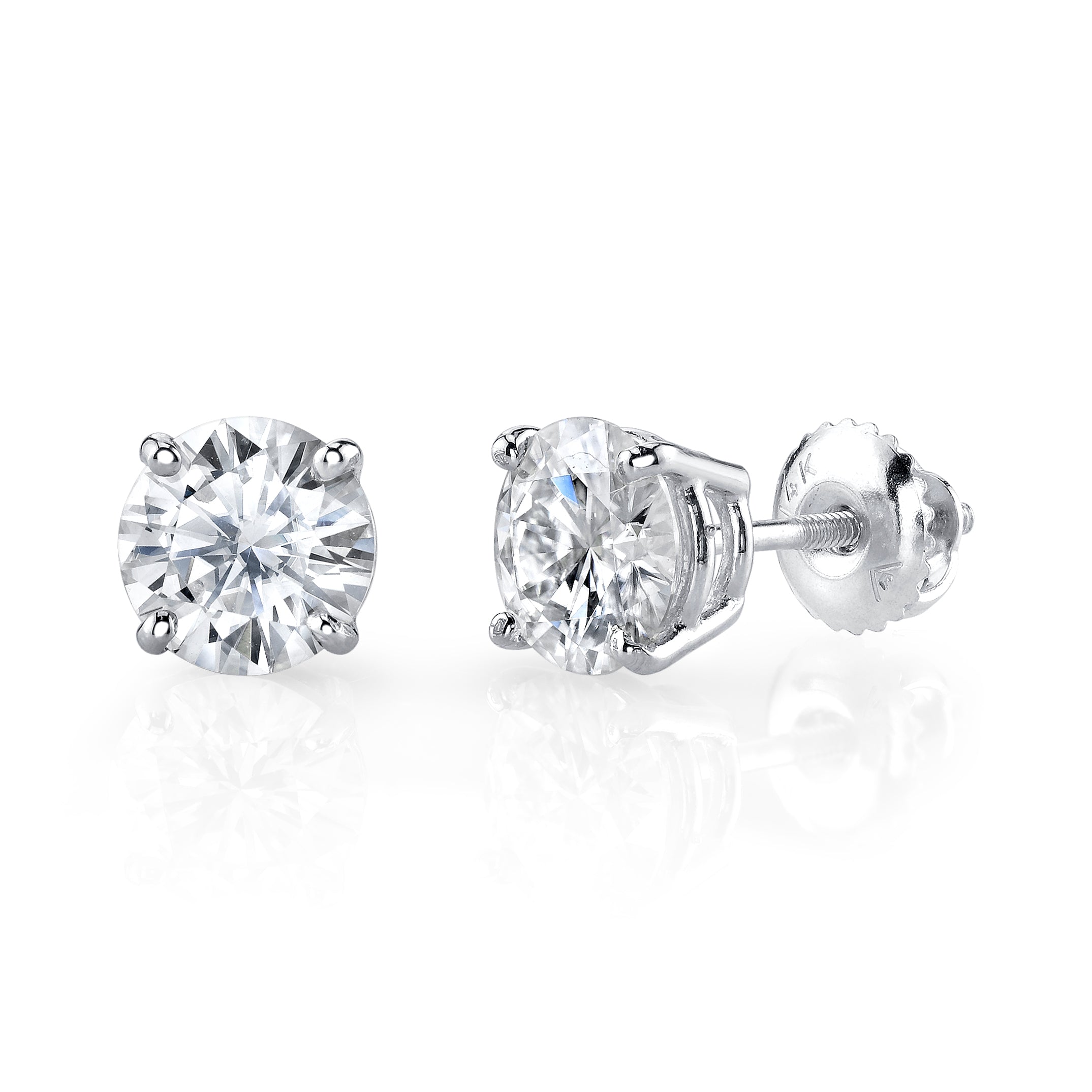 Lab-Created Diamond Earring Studs with Threaded Backs