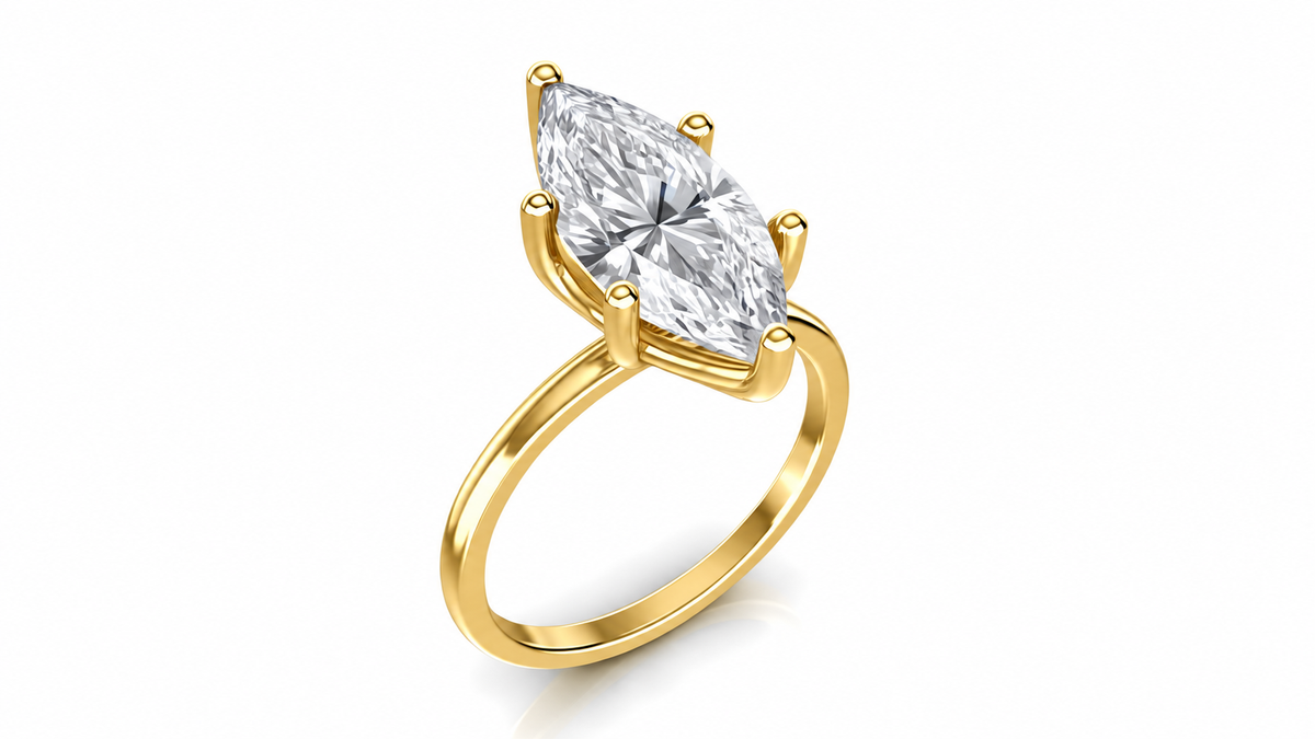 Marquise-Cut Lab Diamond Solitaire Ring — IGI Certified