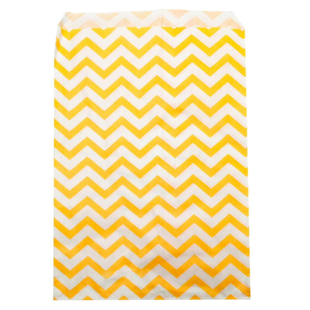 Lemon Chevron-Print Paper Gift Bags