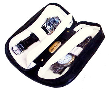 Orbita Verona Two Watch Folder - Black Leather