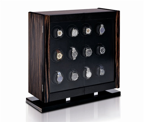 Orbita Avanti - 12 Rotorwind Watch Winder- Macassar/Carbon Fiber