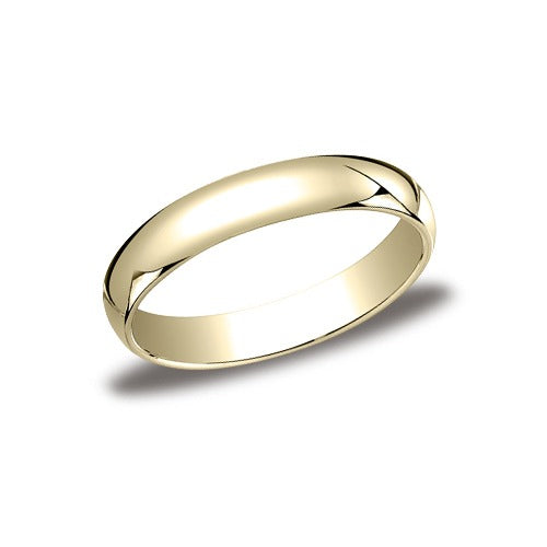 18k Yellow Gold Half Round Band 4mm Size-4.5