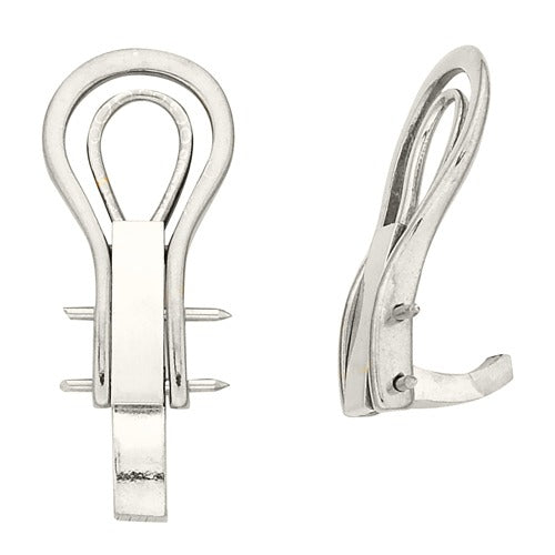 18k White Heavy Omega Earring Clip