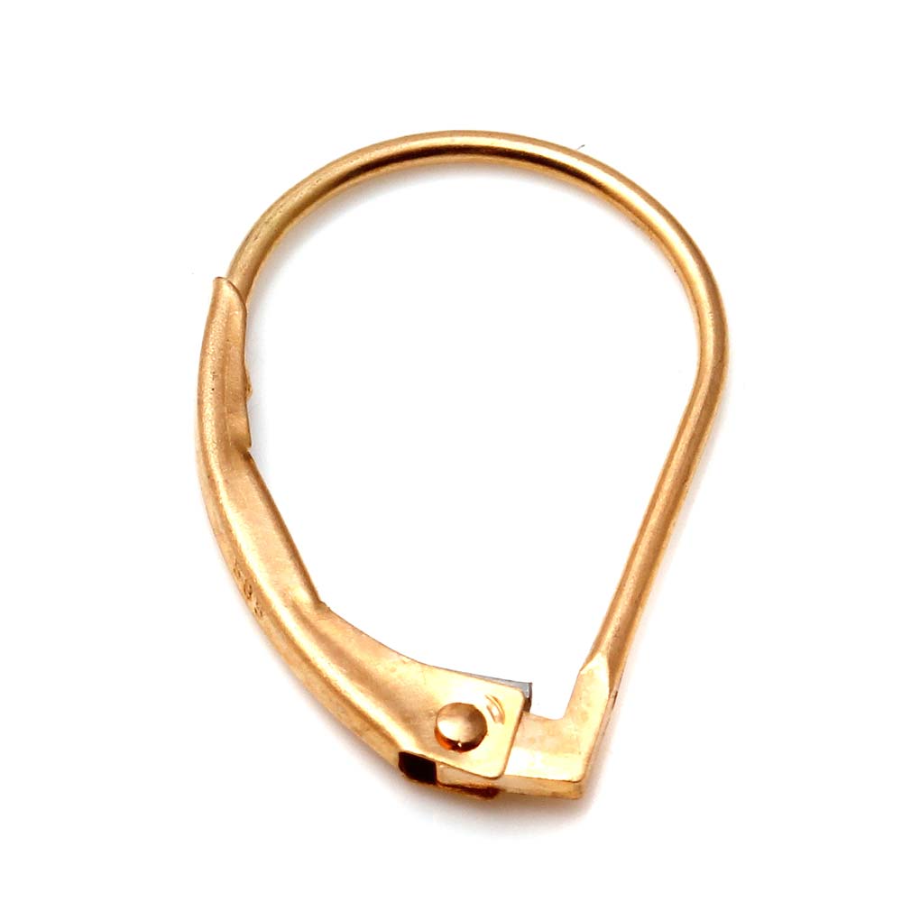 14k Rose Gold Plain Lever Back