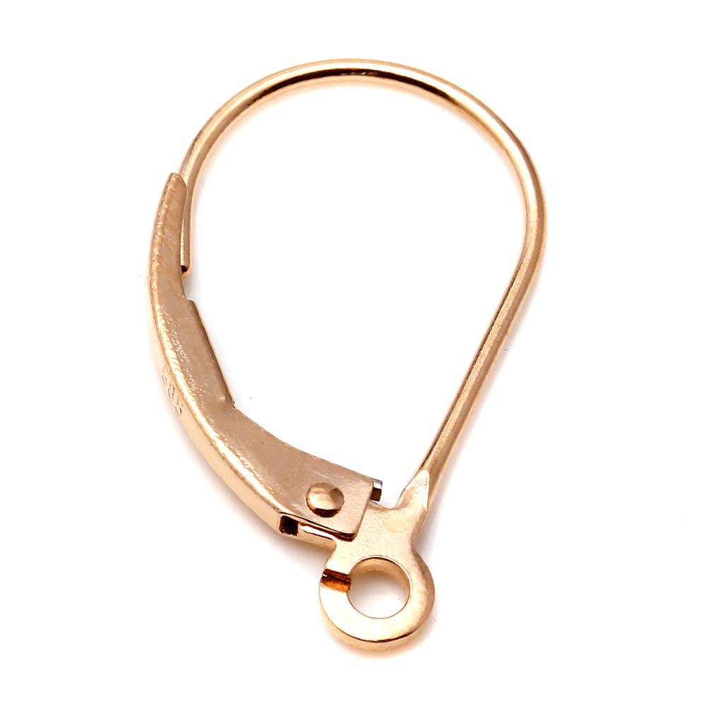 14k Rose Gold Lever Back w. Open Ring