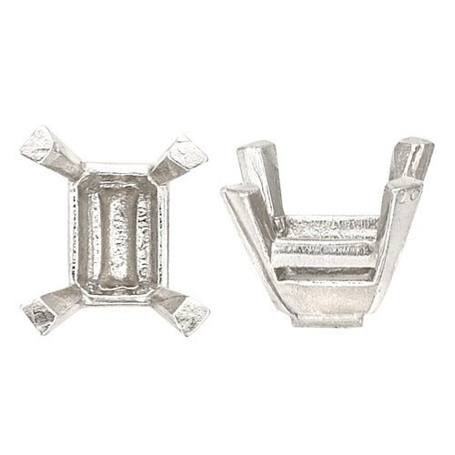 Platinum Emerald Cut Setting No Peg