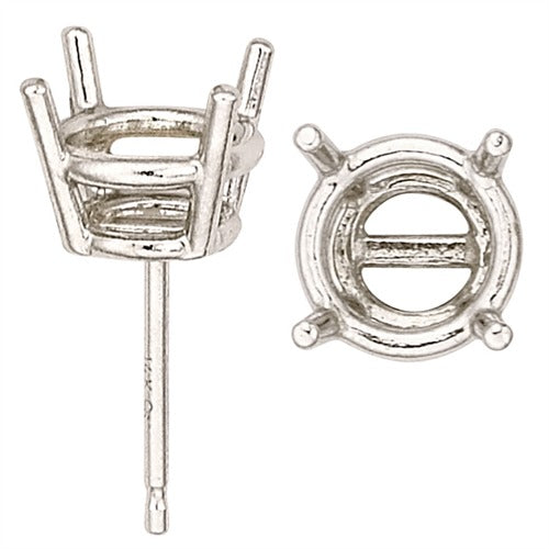 Platinum Round Double Wire Friction Back Earring