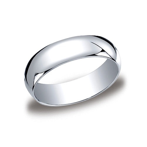 Platinum Half Round Band 6 mm