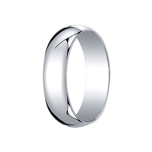 Platinum Half Round Band 6 mm