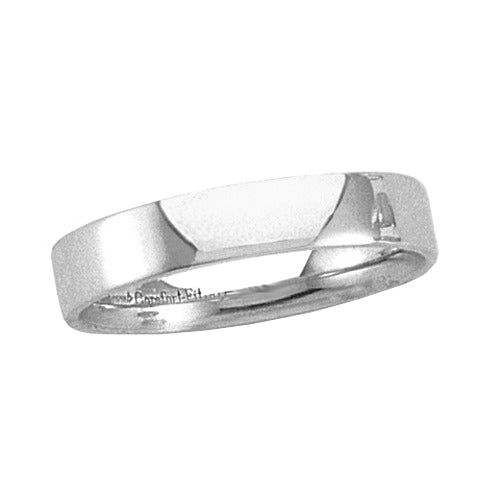 Platinum Flat Band 4 mm Size 6