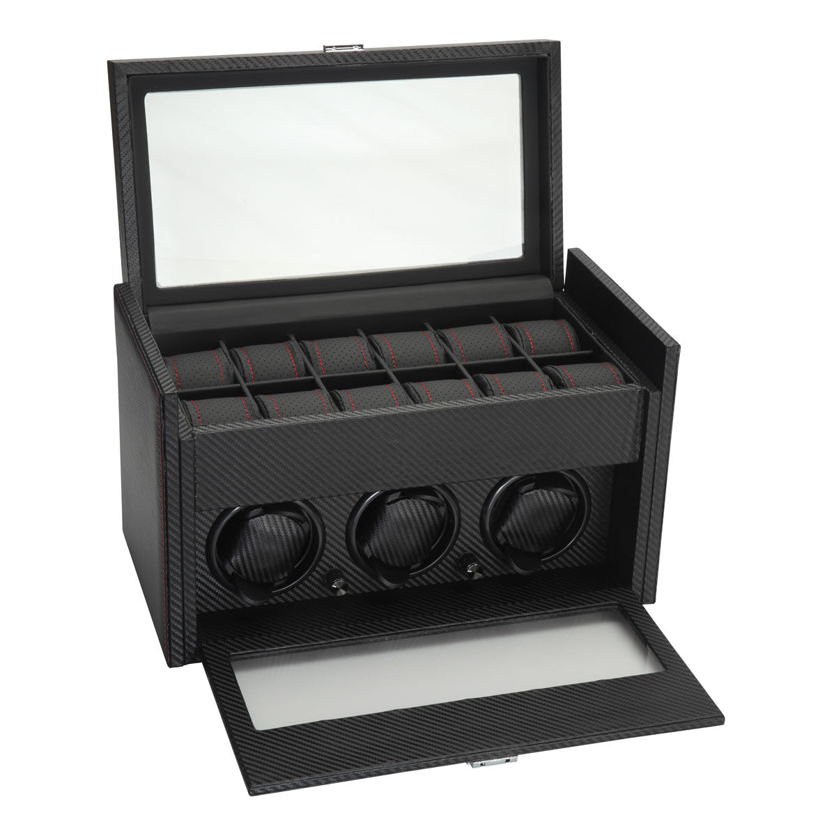 Diplomat "Modena" 3-Watch Winder in Carbon Fiber