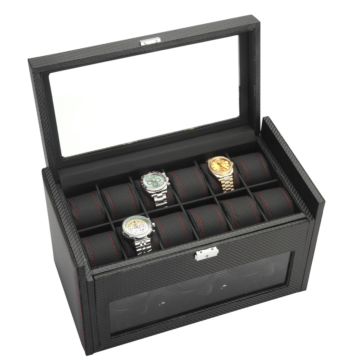 Diplomat "Modena" 3-Watch Winder in Carbon Fiber