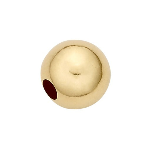 14k Yellow Hollow Shiny Bead w/2-Holes